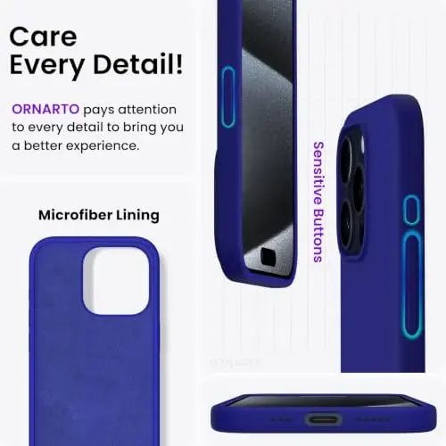 ORNARTO Compatible with iPhone 15 Pro Case 6.1