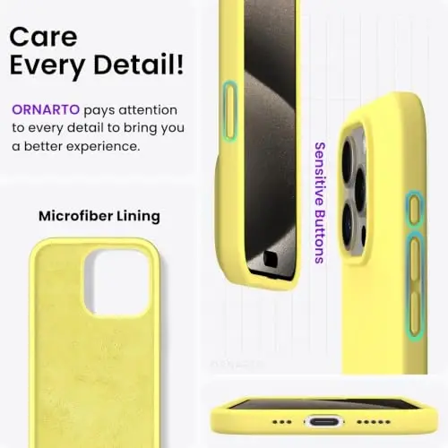 ORNARTO Compatible with iPhone 15 Pro Case 6.1