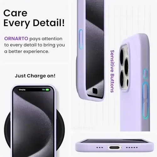 ORNARTO Compatible with iPhone 15 Pro Case 6.1