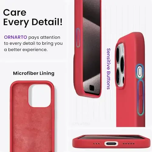 ORNARTO Compatible with iPhone 15 Pro Case 6.1