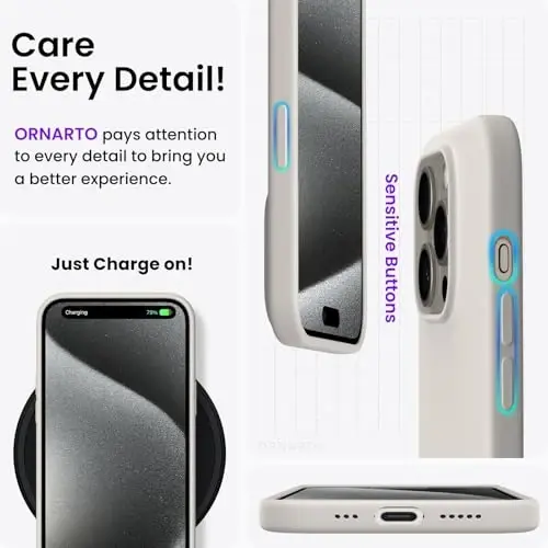 ORNARTO Compatible with iPhone 15 Pro Case 6.1