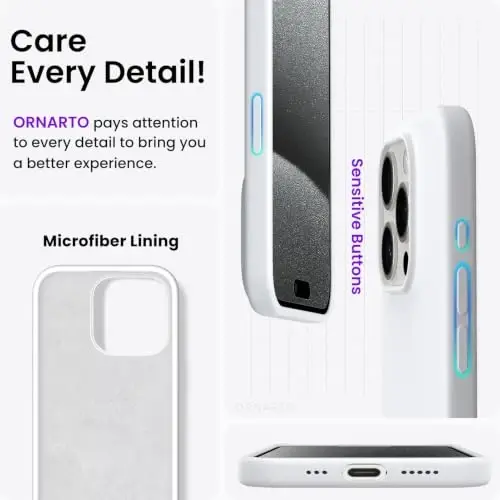 ORNARTO Compatible with iPhone 15 Pro Case 6.1