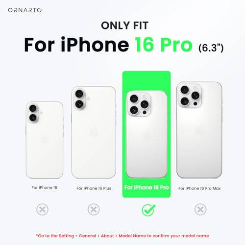 ORNARTO Compatible with iPhone 16 Pro Case 6.3