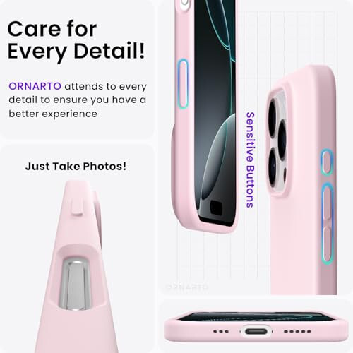 ORNARTO Compatible with iPhone 16 Pro Case 6.3