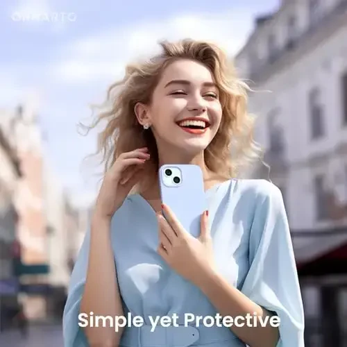 ORNARTO iPhone 15 Case 6.1 bilan mos, Yupqa Suyuq Silikon 3 Qatlamli To'liq Qoplangan Yumshoq Gel Rezina Telefon Qutisi, Chizishga Qarshi Zarba o'tkazmaydigan Himoya Qopqog'i 6.1 dyuym, Ochiq Moviy - 6