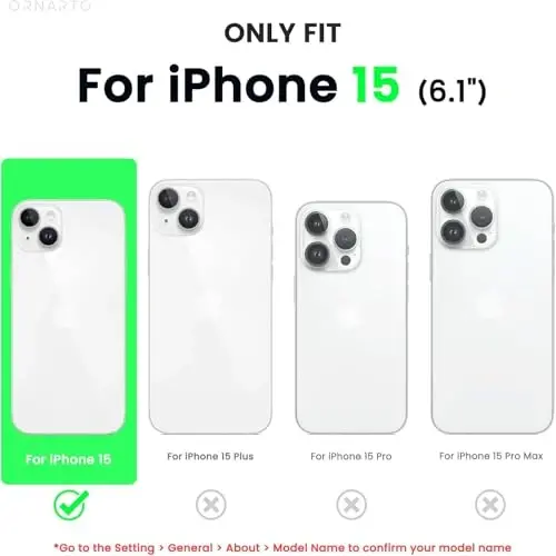 ORNARTO iPhone 15 Case 6.1 bilan mos, Yupqa Suyuq Silikon 3 Qatlamli To'liq Qoplangan Yumshoq Gel Rezina Telefon Qutisi, Chizishga Qarshi Zarba o'tkazmaydigan Himoya Qopqog'i 6.1 dyuym, Ochiq Moviy - 2