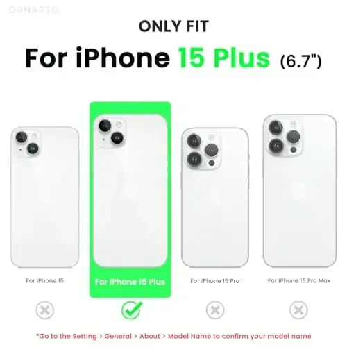 ORNARTO iPhone 15 Plus (6.7 дюйм) учун мослаштирилган қоплама. Йипқа суюқ силикондан тайёрланган, 3 қатламли, тўлиқ ёпиқ, юмшоқ гель резина қоплама. Чизиқларга қарши микрофибра астарли – пушти ранг. - 3