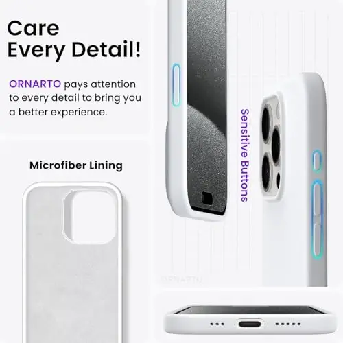 ORNARTO Compatible with iPhone 15 Pro Case 6.1