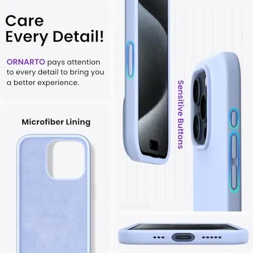 ORNARTO Compatible with iPhone 15 Pro Case 6.1