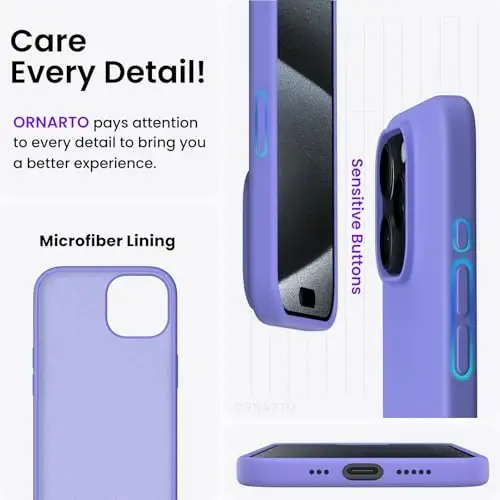 ORNARTO Compatible with iPhone 15 Pro Case 6.1