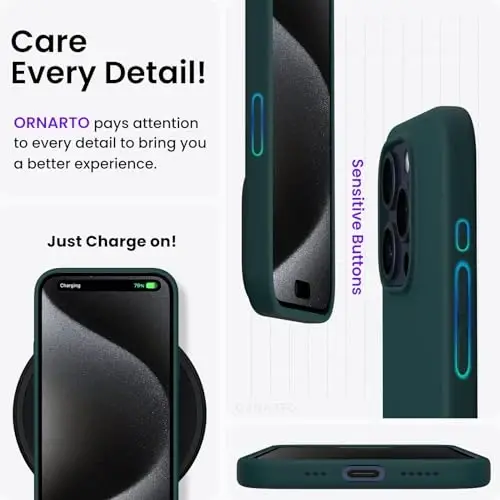 ORNARTO iPhone 15 Pro Case 6.1