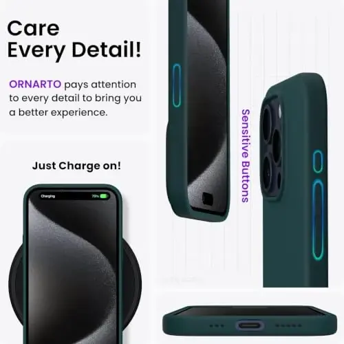 ORNARTO iPhone 15 Pro Case 6.1