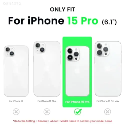 ORNARTO iPhone 15 Pro Case 6.1