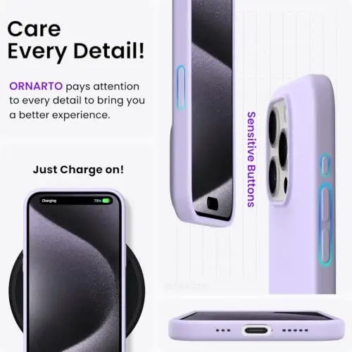 ORNARTO iPhone 15 Pro Case 6.1