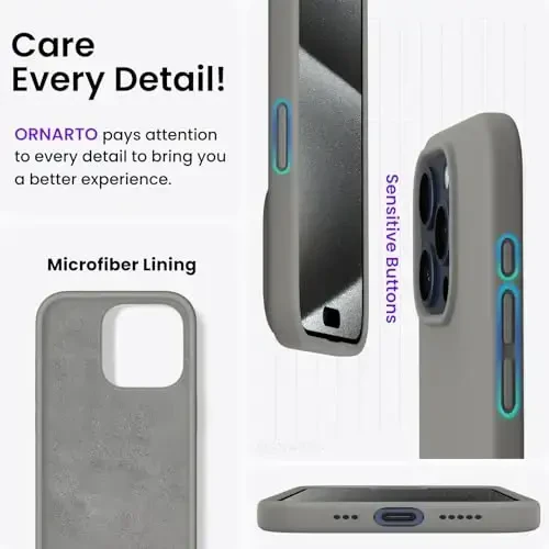 ORNARTO iPhone 15 Pro Case 6.1