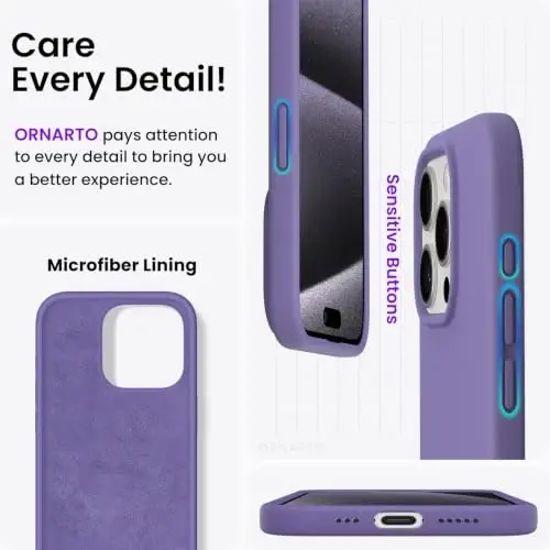 ORNARTO iPhone 15 Pro Case 6.1