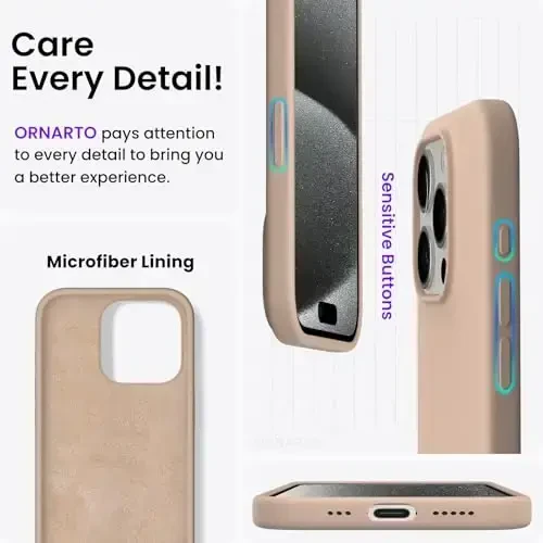 ORNARTO iPhone 15 Pro Case 6.1