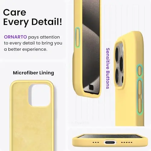 ORNARTO Compatible with iPhone 15 Pro Case 6.1
