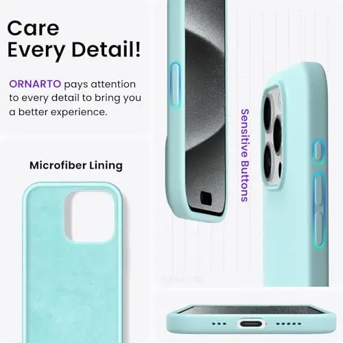 ORNARTO Compatible with iPhone 15 Pro Case 6.1