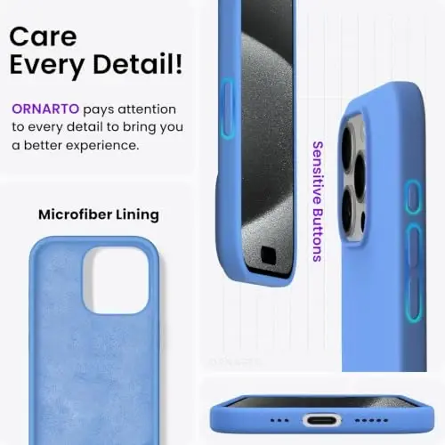 ORNARTO Compatible with iPhone 15 Pro Case 6.1