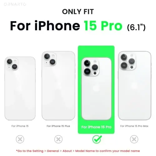 ORNARTO Совместимый с iPhone 15 Pro Чехол 6.1