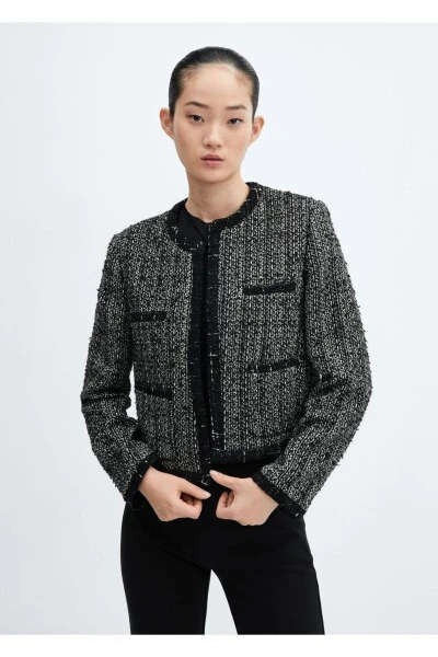 Ornate tweed blazer - MANGO