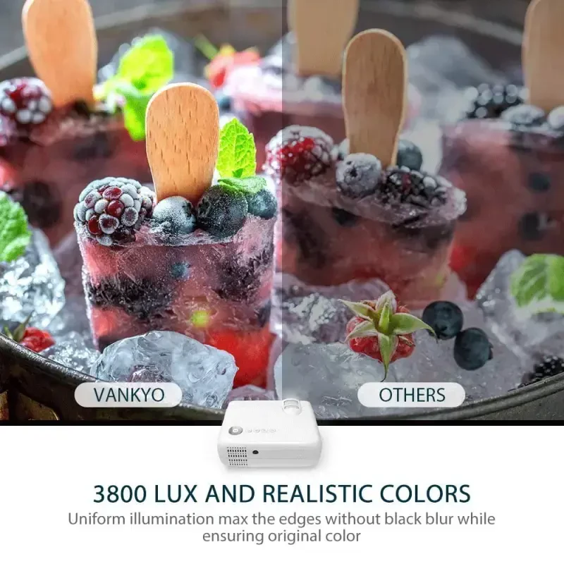 O'rnatilgan Karnayli VANKYO Leisure D30 Portativ Kino Projektori, 236 Dyuymli Displey - 2