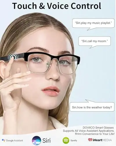 Oʻrnatilgan mikrofon va dinamikli, koʻk nur filtri va polarizatsiyalangan quyosh koʻzoynakli linzali, ovozli yordamchi, ochiq quloqli musiqa va HD qoʻngʻiroq (qora oltin)li erkaklar va ayollar uchun umumiy aqlli koʻzoynaklar Bluetooth audio koʻzoynaklar - 4