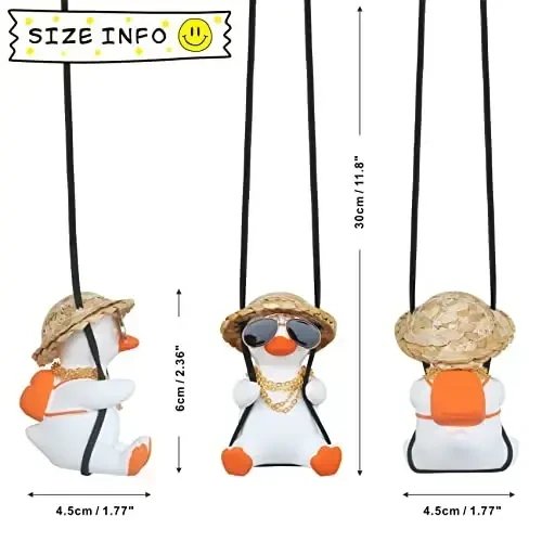 Rear View Mirror Accessorie Car Duck Decor Truck Rearview Hanging Ornament Things for Women Men Swinging Ducks Charm Automotive Interior Gadgets Christmas Decorations Ducks Gifts for Dad Mom Her Him - 5