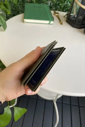 Orsa – Hakiki Deri Minimalist Kartlık Yeşil Slim Cüzdan, Kartvizitlik-Yeşil - 6