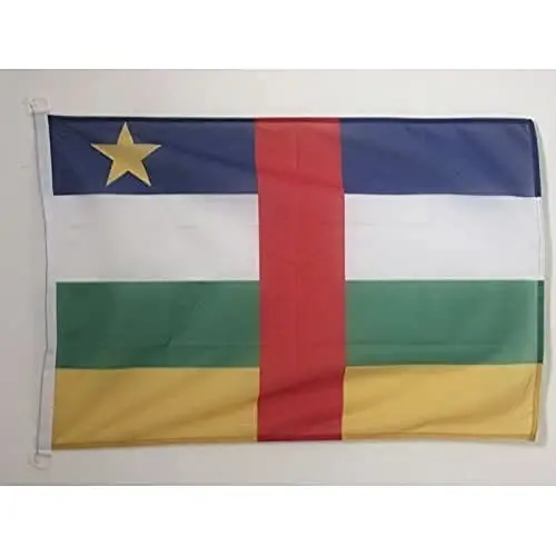 Central African Republic NAUTICAL Flag 18'' x 12'' - Central Africa flags 30 x 45 cm. - Banner 12x18 in for boat - AZ FLAG - AZ FLAG