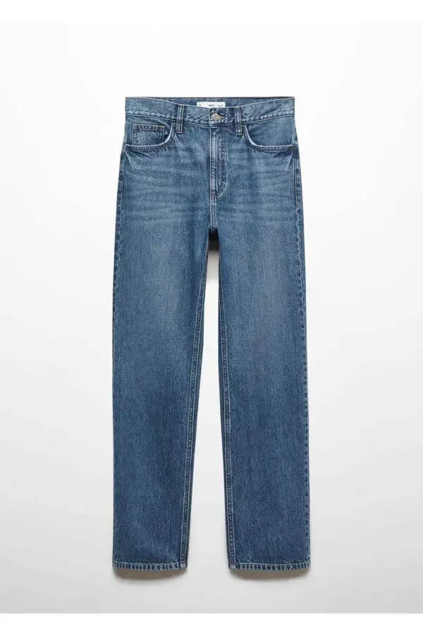 Orta bel düz kesim jean - 6