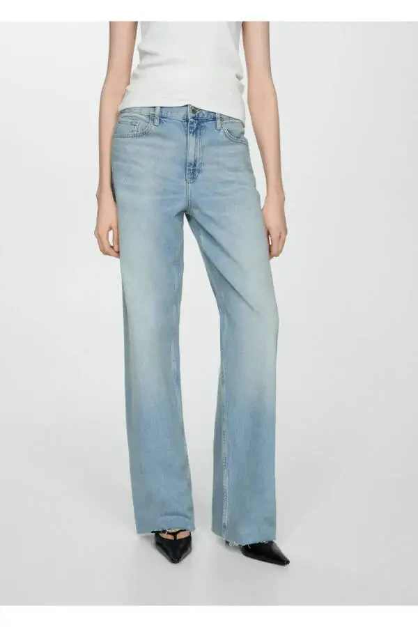 Orta bel düz kesim jean - 1