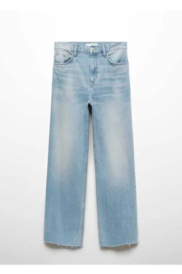 Orta bel düz kesim jean - 3