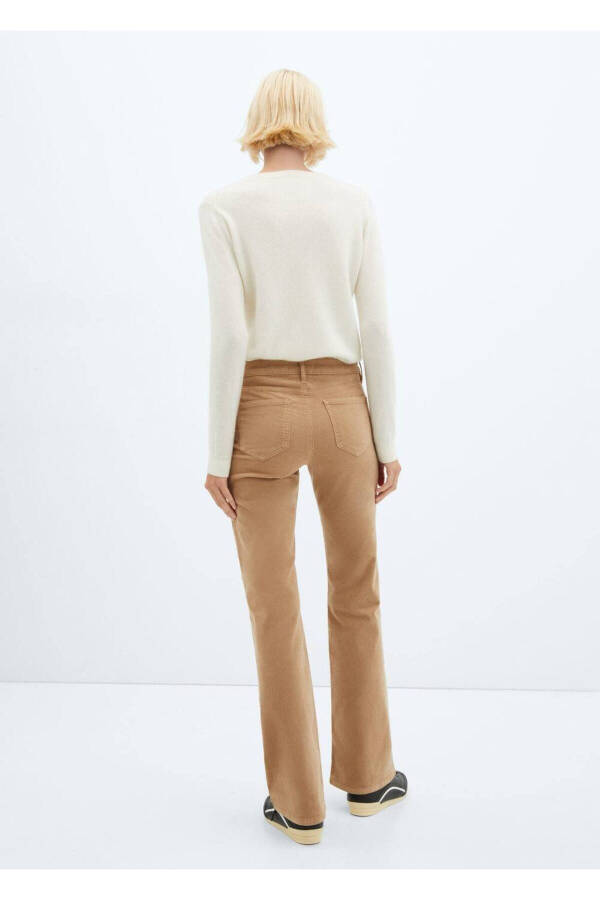 Orta Belli Fitilli Kadife Pantolon - 4