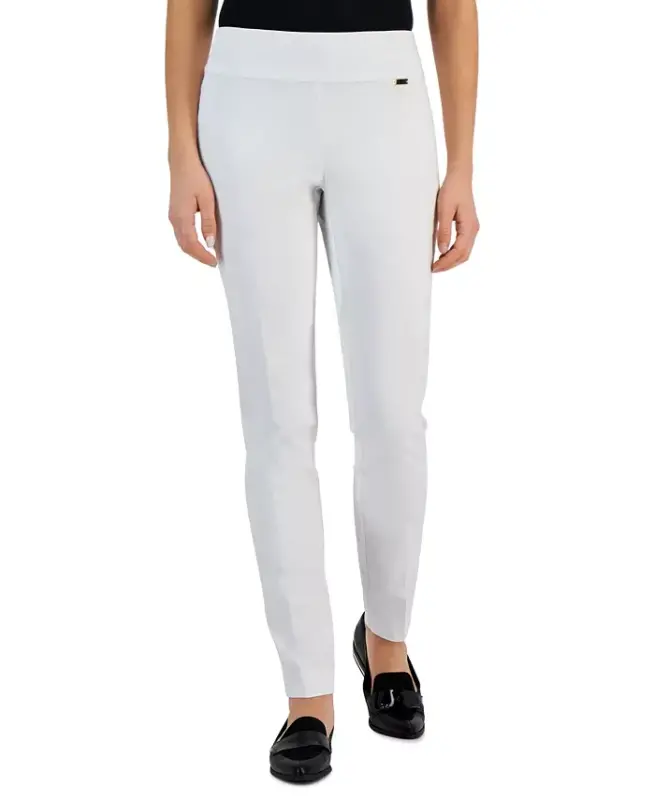 Mid-Rise Petite Tummy-Control Skinny Pants, Petite & Petite Short, Created for Modazone - Bright White - 1