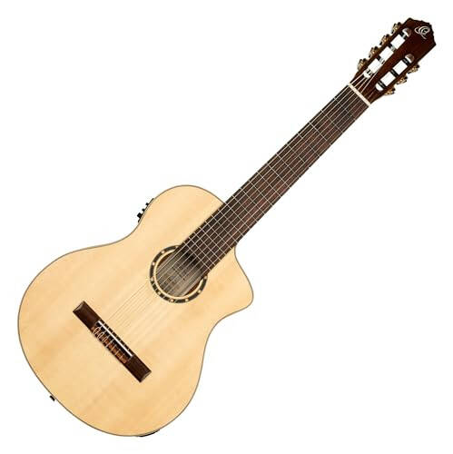 Ortega Guitars Family Series Pro 7-String Solid Top Acoustic-Electric Nylon Classical Guitar w/Bag, Right, Full (RCE133-7) - 1