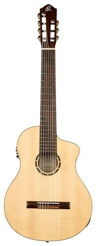 Ortega Guitars Family Series Pro 7-String Solid Top Acoustic-Electric Nylon Classical Guitar w/Bag, Right, Full (RCE133-7) - 3