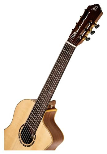 Ortega Guitars Family Series Pro 7-String Solid Top Acoustic-Electric Nylon Classical Guitar w/Bag, Right, Full (RCE133-7) - 5