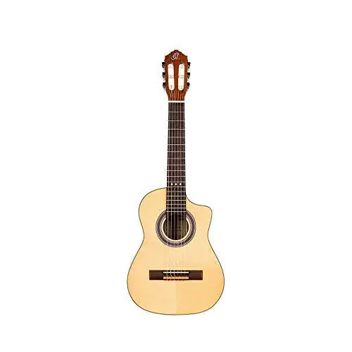 Ortega Guitars Requinto Series 6 String Acoustic Guitar, Right, Spruce, 22 Inches (RQ25) - 2
