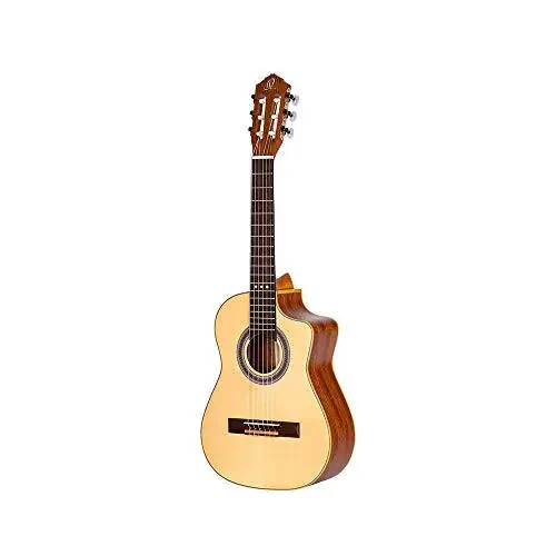 Ortega Guitars Requinto Series 6 String Acoustic Guitar, Right, Spruce, 22 Inches (RQ25) - 3