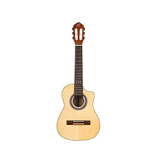 Ortega Guitars Requinto Series 6 String Acoustic Guitar, Right, Spruce, 22 Zoll (RQ25) - 2