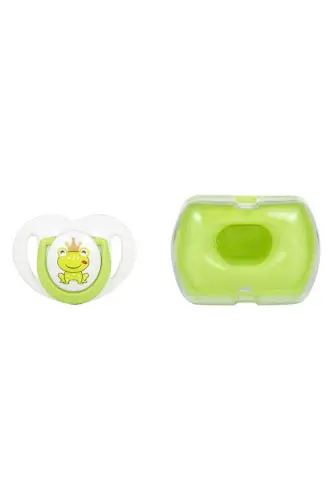 Orthodontic Pacifier, Green Frog Prince, 6+ Months, Pacifier Case, 1 Piece - 1
