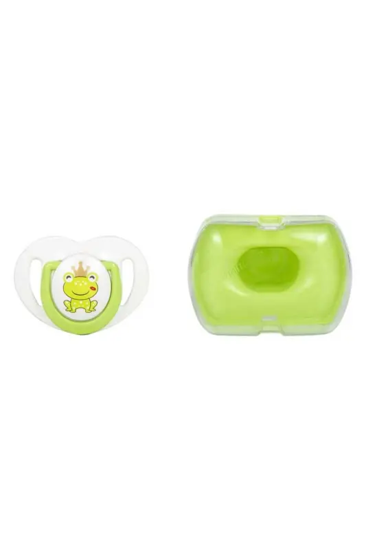 Orthodontic Pacifier, Green Frog Prince, 6+ Months, Pacifier Case, 1 Piece - 1