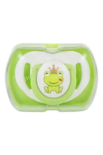 Orthodontic Pacifier, Green Frog Prince, 6+ Months, Pacifier Case, 1 Piece - MAMAJOO (1)