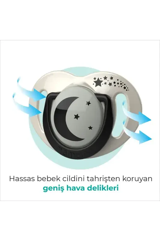 Orthodontic Pacifier, Pearl & Black, 0 Months, with Sterilizing Case, Twin Pack - 5