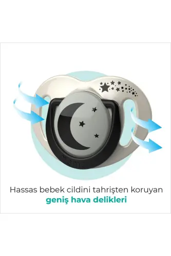 Orthodontic Pacifier, Pearl & Black, 0 Months, with Sterilizing Case, Twin Pack - 7