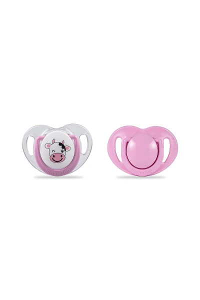 Orthodontic Pacifier, Pink Cow, 0+ Months, with Pacifier Case & Sterilizer, Twin Pack - MAMAJOO