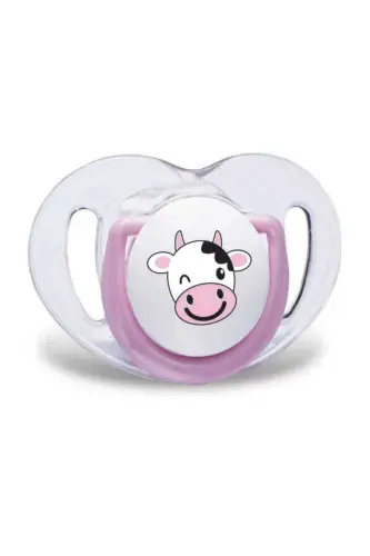Orthodontic Pacifier, Pink Cow, 0+ Months, with Pacifier Case & Sterilizer, Twin Pack - MAMAJOO (1)