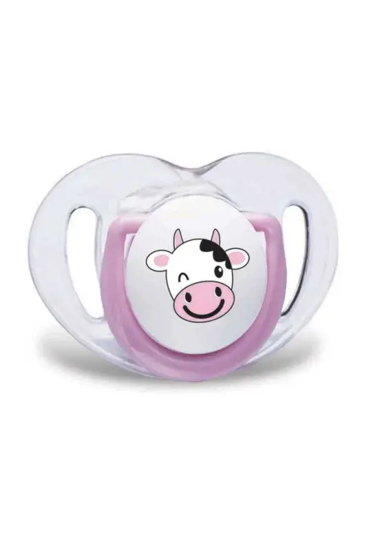Orthodontic Pacifier, Pink Cow, 0+ Months, with Pacifier Case & Sterilizer, Twin Pack - 2